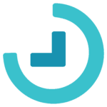 Hospital logo featuring a large turquoise arc forming three-fourths of a circle, with teal and white right-angle shapes inside, representing healthcare excellence and innovation.